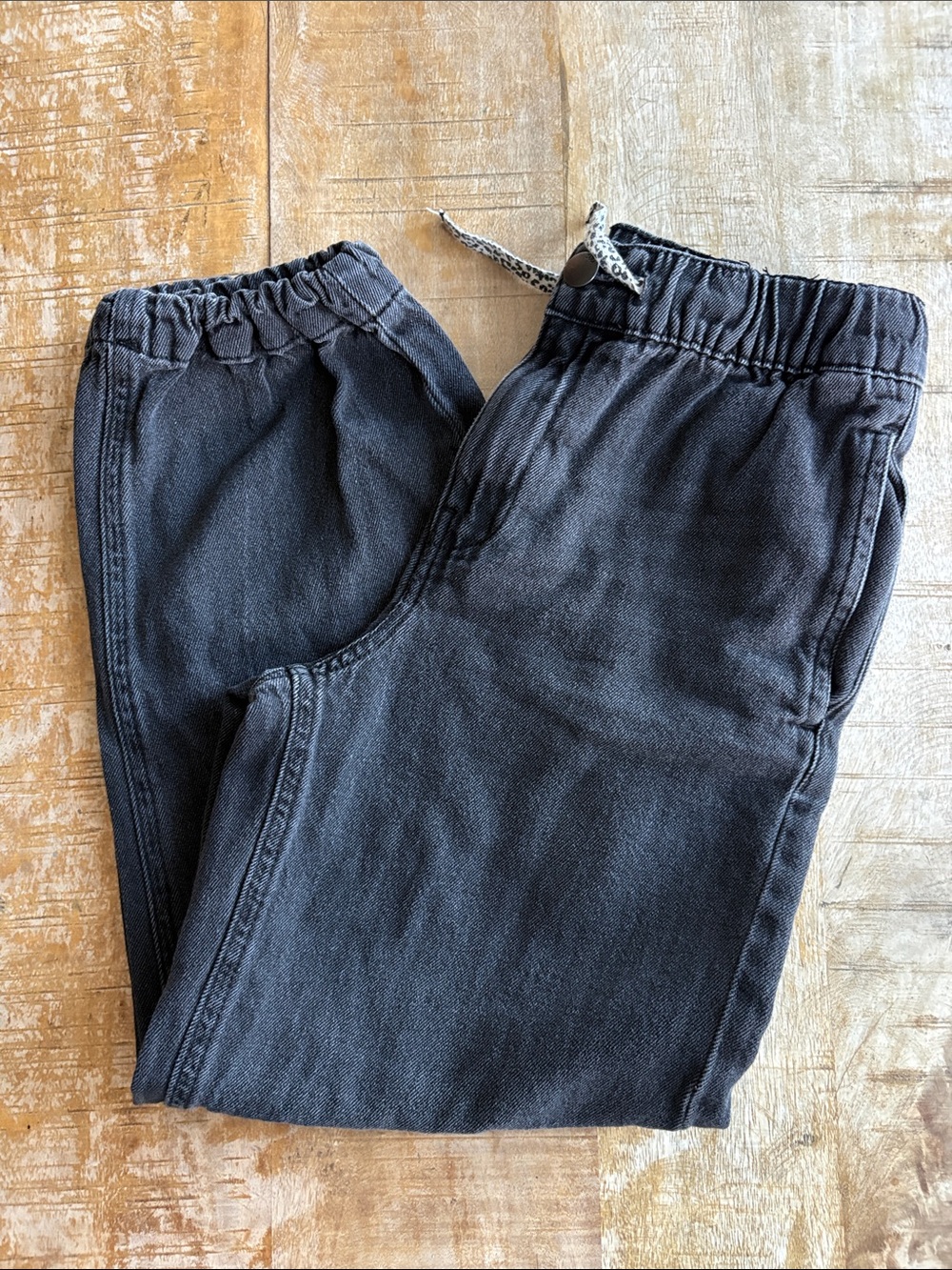 Zara Girls Black Elastic-Waist Jogger Jeans  size 10